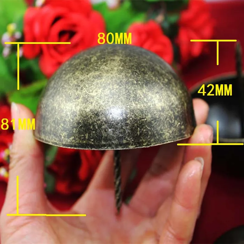 

Round Iron Nails Furniture Studs Door Pins,Decorative Nails,Antique Bronze,8cm