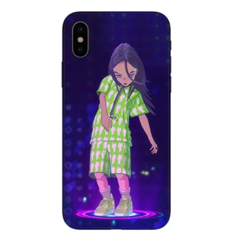 TPU Billie eilish ropa rainbow blohsh ocano Olhos TPU чехол для телефона силиконовый чехол для iphone X 5 6 6splus 7 8 Mais XS MAX - Цвет: TPU