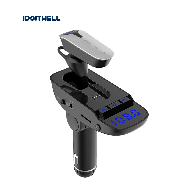 Автомобильный радиоприемник fm передатчик Bluetooth наушники комплект для автомобиля