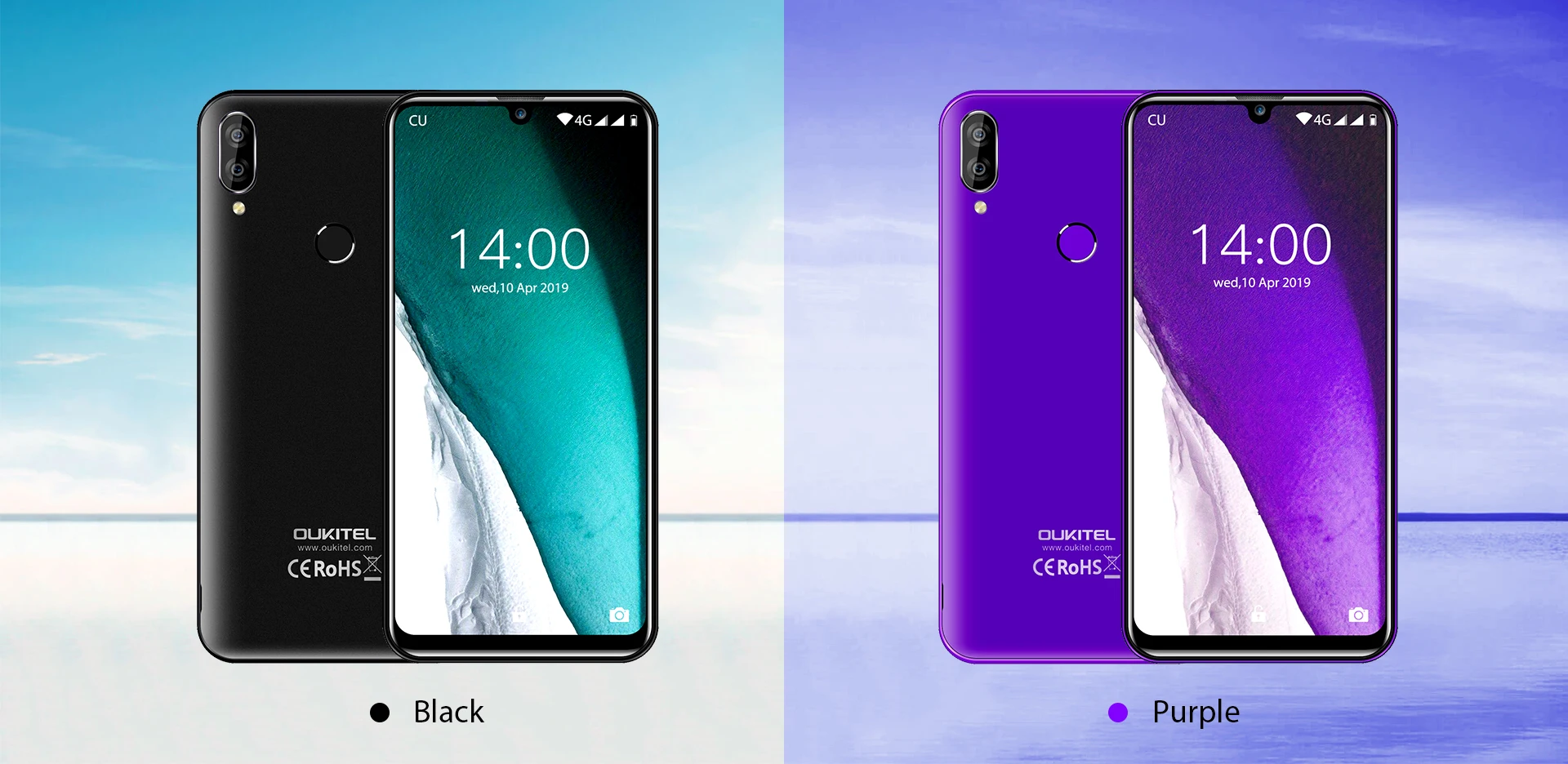 Смартфон OUKITEL C16 Pro, 3 ГБ, 32 ГБ, четырехъядерный процессор MTK6761P, 5,71 дюймов, экран в виде капли воды, 19:9, отпечаток пальца, LTE, 2600 мАч, мобильный телефон для распознавания лица