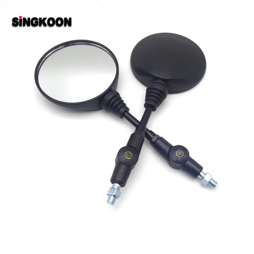Universal 10mm Motorcycle Rearview Mirrors Black Scooter Moto Side FOR vespa piaggio chopper motorcycle royal enfield | Автомобили и