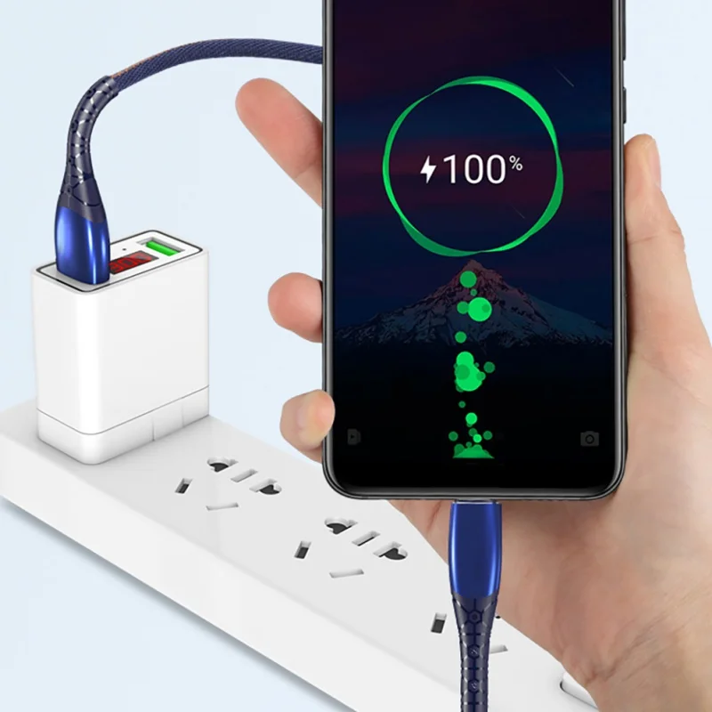 Универсальный usb кабель Type C быстрая зарядка джинсовый шнур высококачественный 5A
