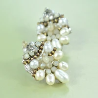 oshuer hot handmade 2 colors wholesale new design stud earrings crystal beads jewelry earrings for women