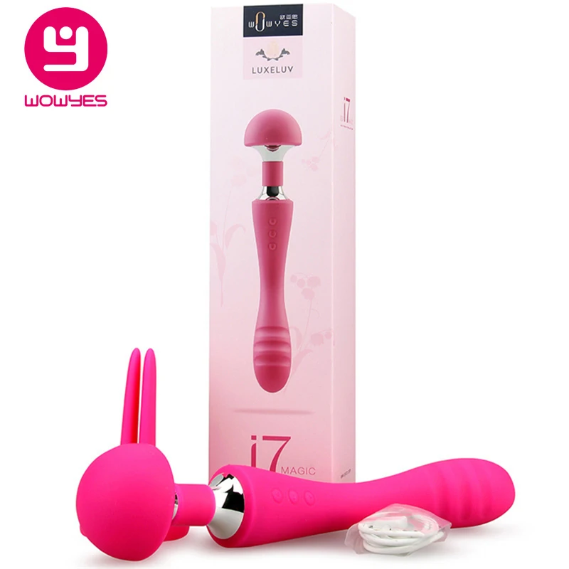 WOWYES удовольствие женщины Vibe USB Перезаряжаемые двойной дилдо с мотором вибратор AV