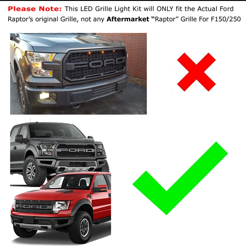 IJDM (3) желтый 6000k белый светодиодный фонарь на решетку для 10 14 и 17 up Ford Raptor (питание