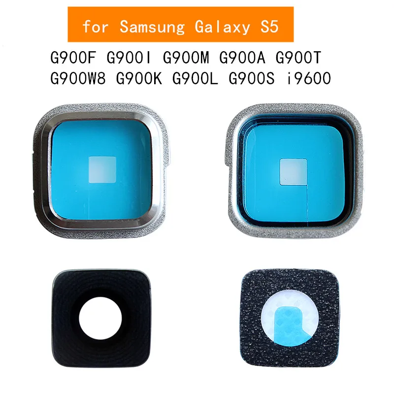 Для Samsung Galaxy S5 i9600 задняя камера стеклянная рамка объектива Держатель для Galaxy S5 G900F + клей Замена Ремонт Запасные части