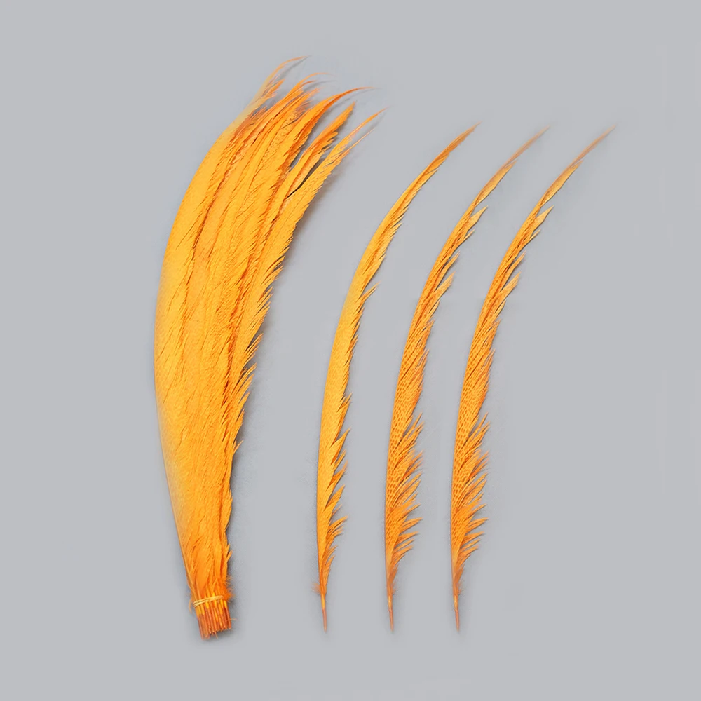 Orange 60-70 см(24-28 дюймов) 50 шт. перо фазана s для поделок отбеленный крашенный Золотой перо фазана украшение для карнавальной вечеринки - Цвет: Orange