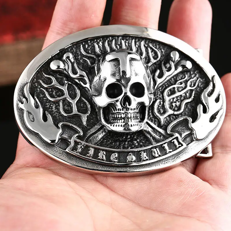 cross skull Стальной солдат, Прямая поставка и, стальная Мужская пряжка в стиле панк с черепом, заводская цена, пряжка для ремня, ювелирное изделие - Окраска металла: cross skull