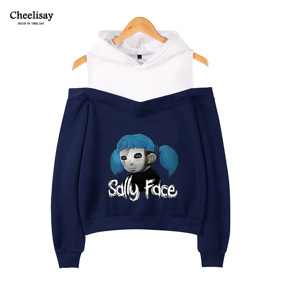Мужская/Женская толстовка с капюшоном Sally Face теплая зимняя открытыми плечами для