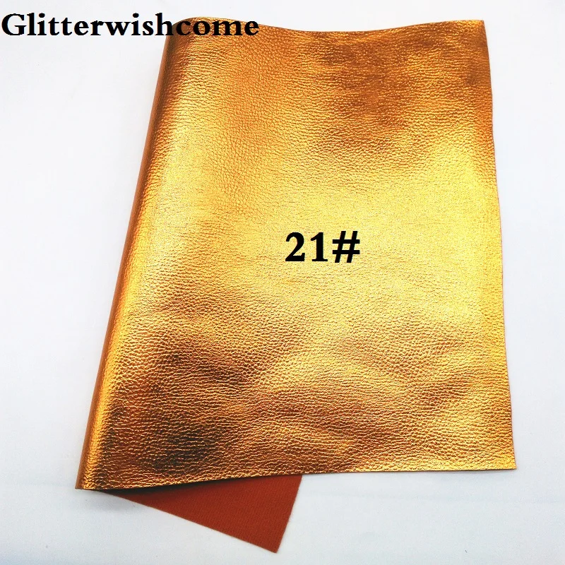21 Glitterwishcome 21X29 см A4 Размер синтетическая кожа, металлическая кожа, личи зерна искусственная из искусственной кожи Ткань Винил для бантов, GM030A - Цвет: 21