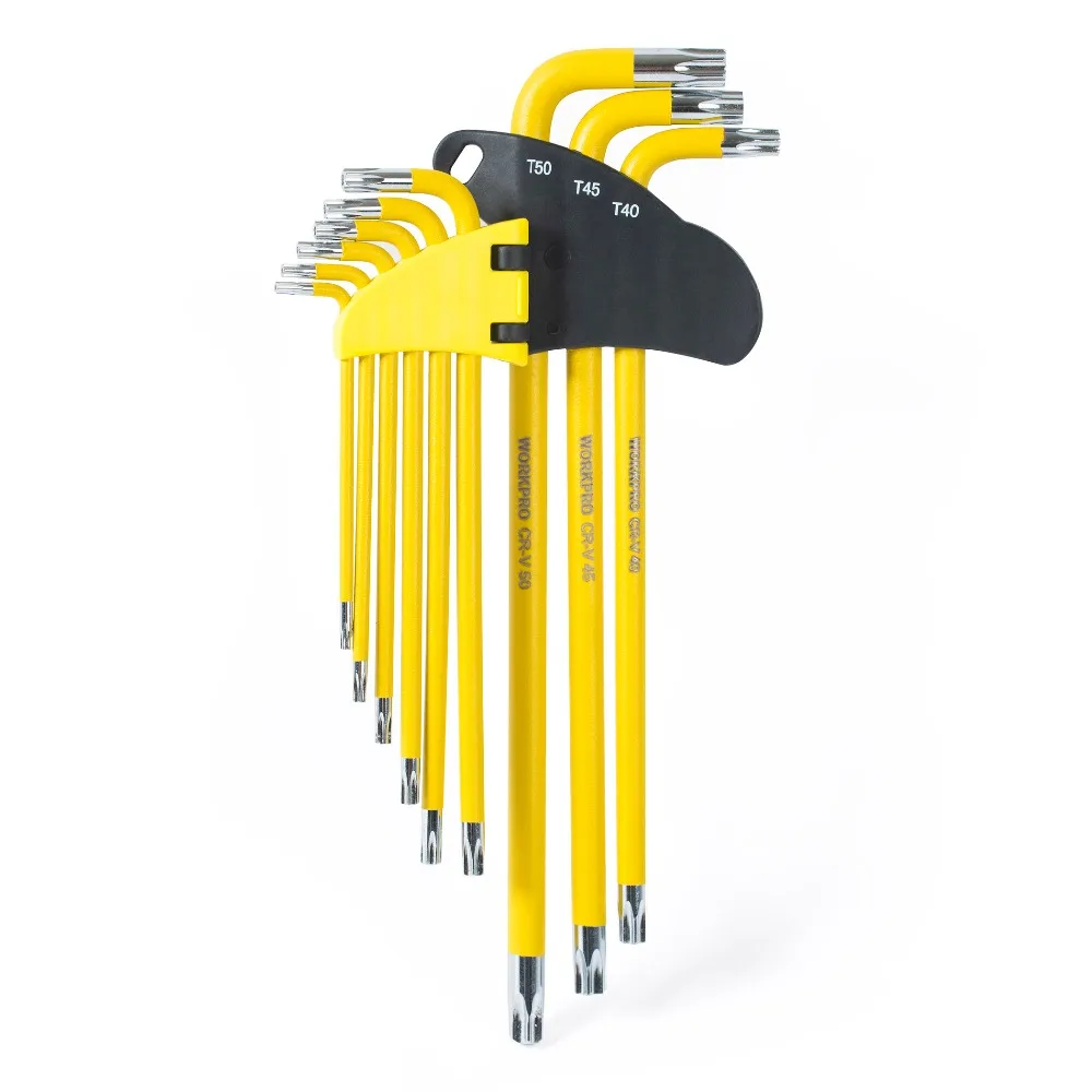 WORKPRO W022012 9 шт длинные руки Key Torx набор ключей шестигранный набор гаечных ключей T10-T50