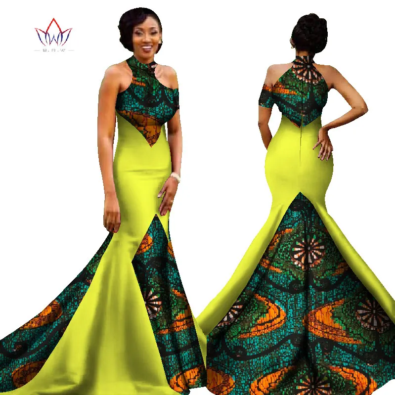 Платье-русалка в африканском стиле, Новое поступление, без рукавов, длина до пола, женское вечернее платье для торжественных случаев, африканские вечерние платья для женщин, WY1314
