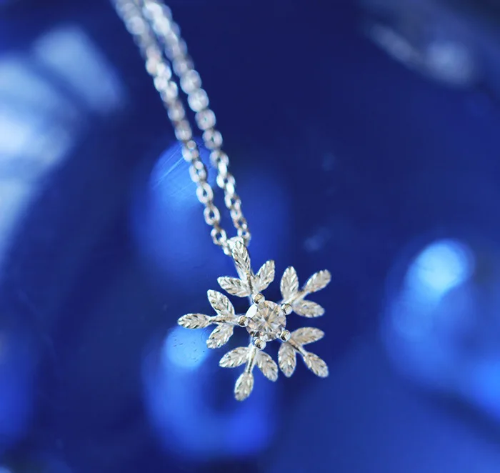 Женское ожерелье с подвеской в виде цветка из стерлингового серебра 925 пробы