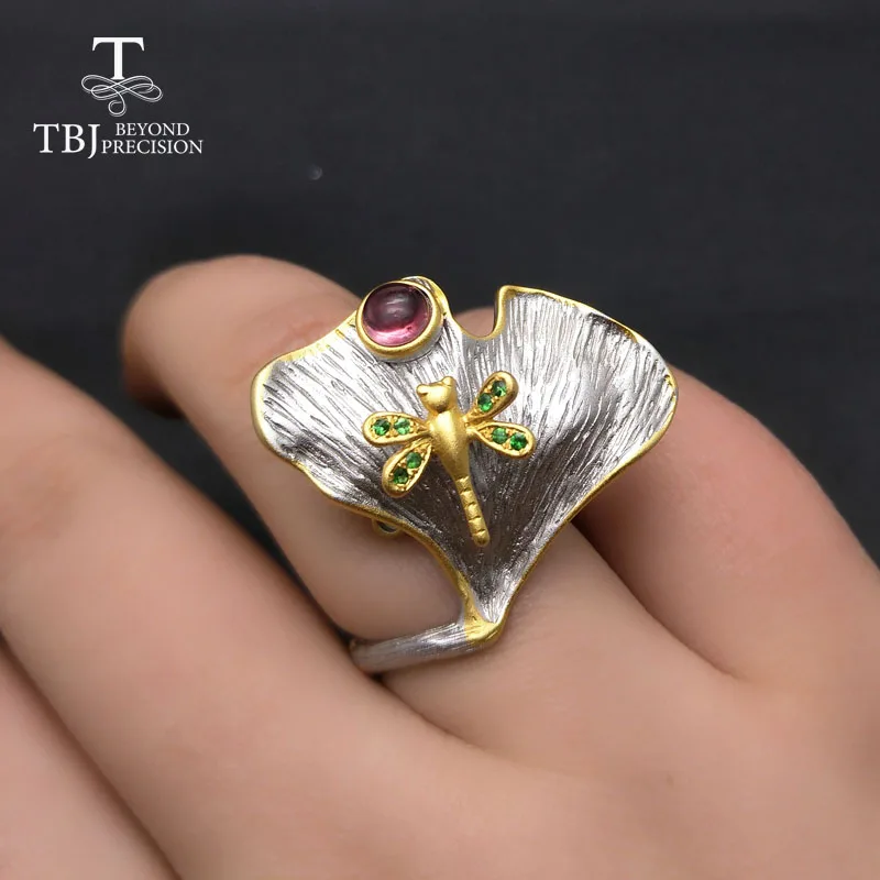 Женское кольцо с натуральным розовым турмалином TBJ | Украшения и аксессуары