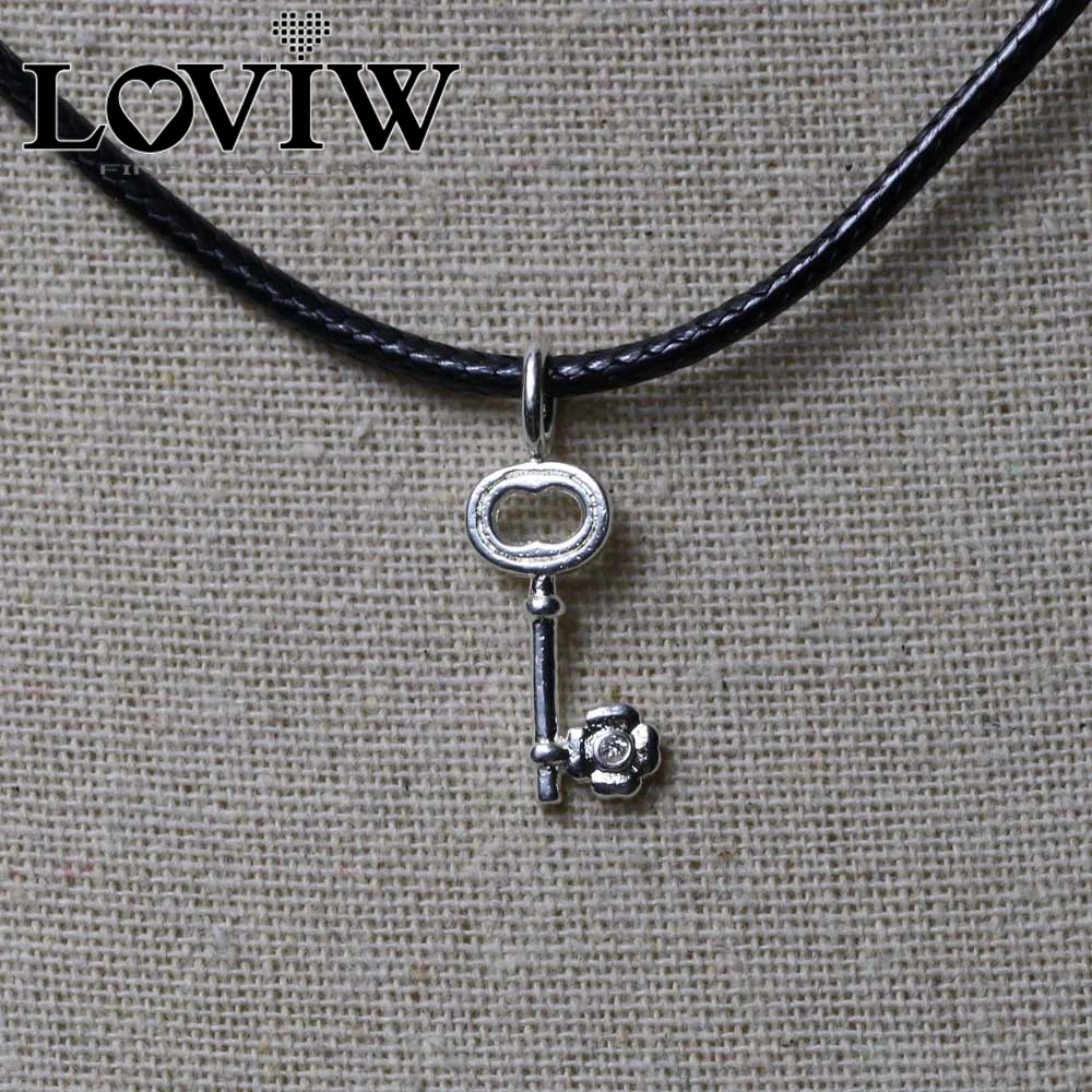 Женский кулон в виде ключа клевера серебро 925 пробы цирконий|zirconia pendant|zirconia necklace |