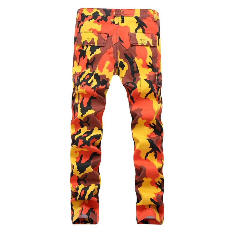 Men Camo Cargo Pants Straight Military Camouflage Elastic OVERALLS Joggers trousers Hip Hop Punk C11 |