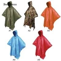 multifunctional one piece rain coat poncho cape tarp for camping hiking