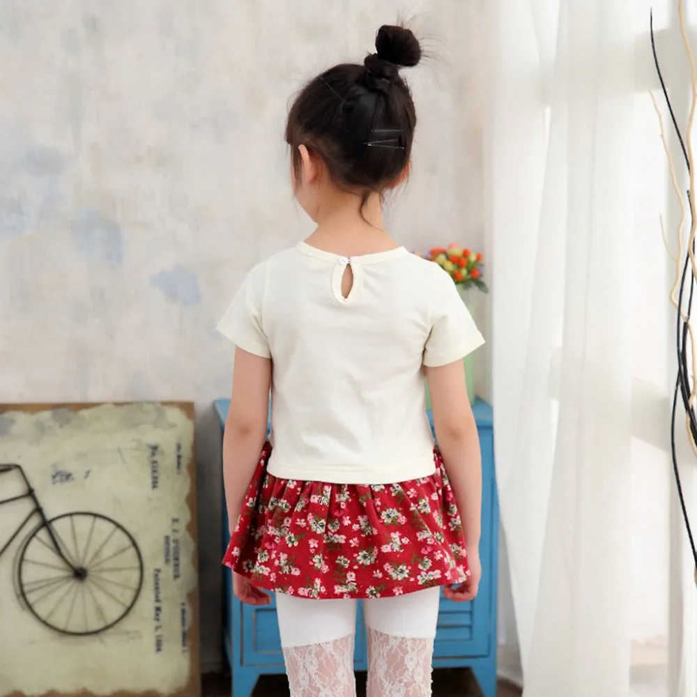 Нарядное платье принцессы с цветочным рисунком и кроликом для маленьких девочек