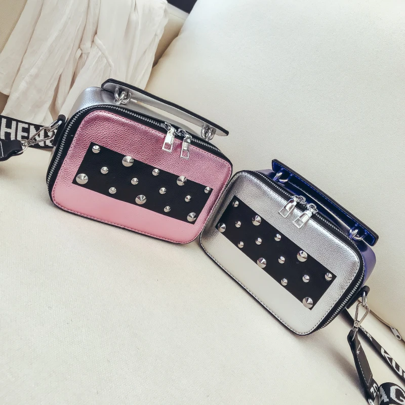 Trend Cool High Quality Women Rivet Mini Handbags New Fashion Lady Designers Shoulder Bag Female with personality Crossbody Bags | Багаж и