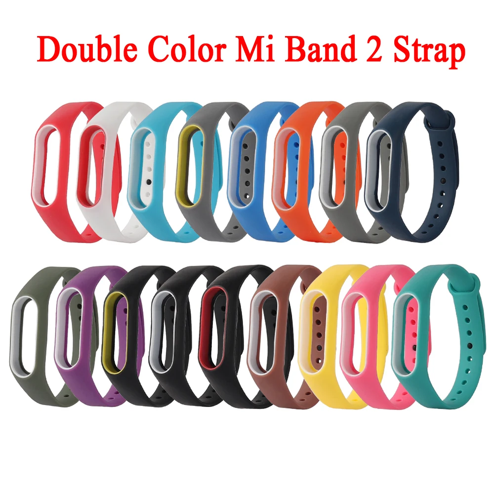 Двойной цвет Mi Band 2 ремешок замена спортивного запястья анти потерянный
