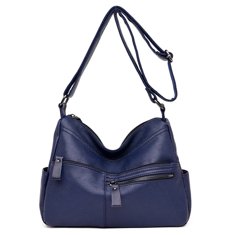 Синий Высокая Qualiry сумка Роскошный кожаный мешок Для женщин Crossbody сумки Bolsos Feminina - Цвет: Синий
