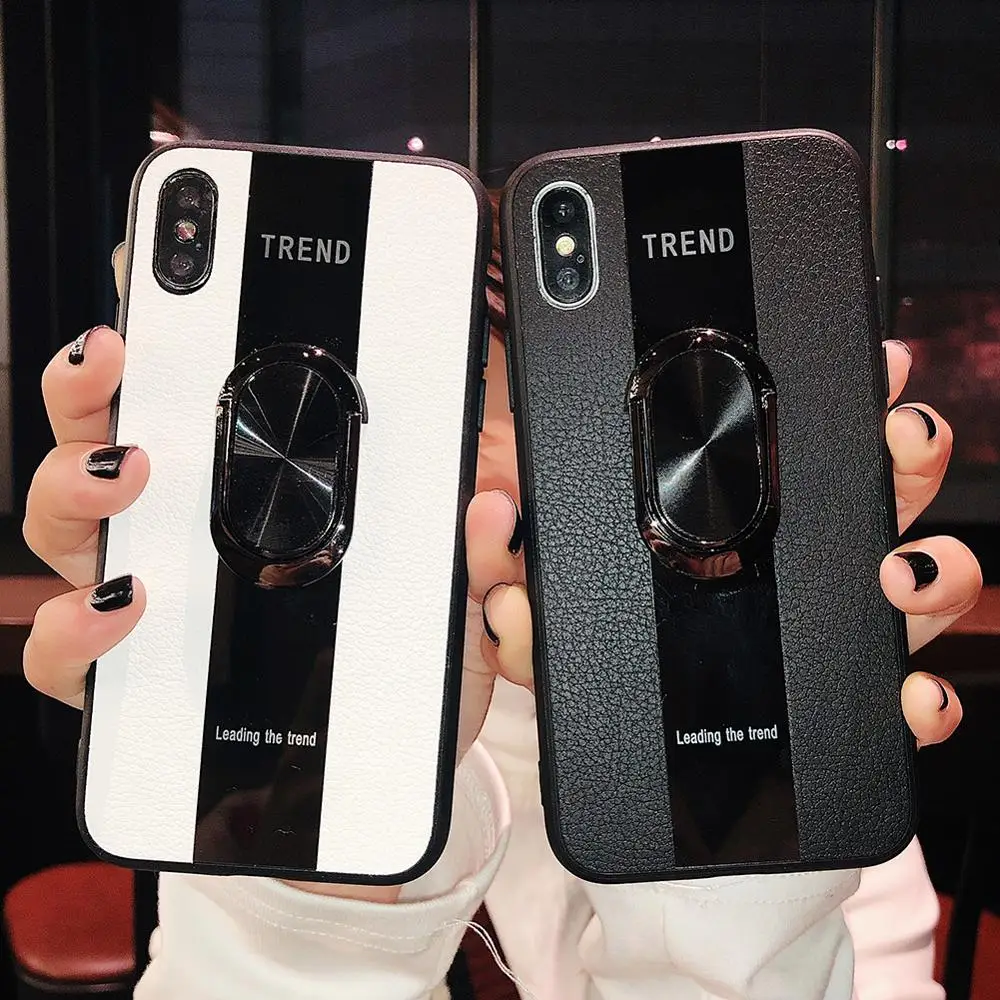 Чехол для iPhone 7 8 Plus X XS MAX тонкий мягкий ТПУ ударопрочный кожаный чехол-бампер с