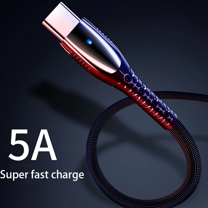 USB C Type кабель 5A 40 Вт QC 3 0 Для Huawei Mate 30 Кабель для быстрой зарядки зарядного