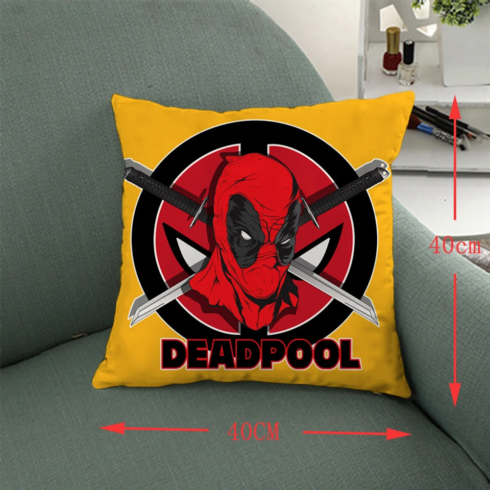 Giancomics 40*40 Marvel Дэдпул Подушка трикотажная ткань квадратная наволочка удобная