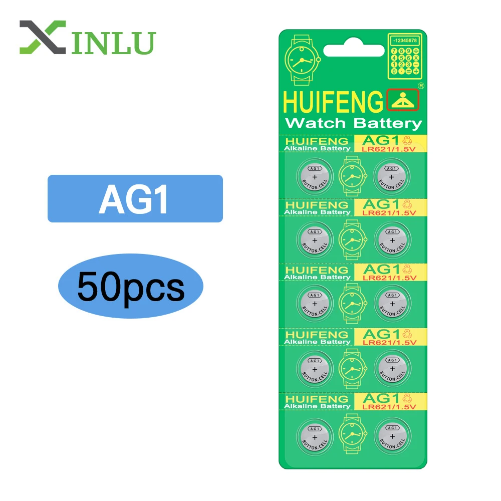 

50PCS/lot =5packs AG1 364 SR621SW TR621SW CX60 621 SR60 LR60 button cell Coin Battery for watch ,XINLU Battery