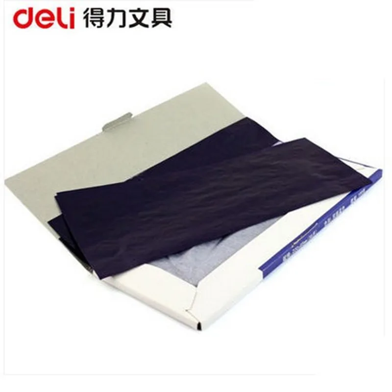 

1 bag 100sheets blue color carbon paper include 3 red ones 16k 185x255mm good quality for accounting Deli
