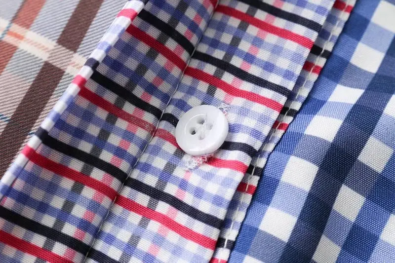 OMCHION Blusa Feminina женская рубашка в клетку с отложным воротником и пуговицами