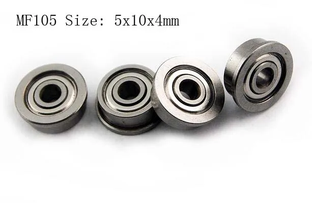 (10 PCS) MF105ZZ (5x10x4 mm) Flanged Metal Shielded Ball Bearing 5*10*4 Bearings | Обустройство дома
