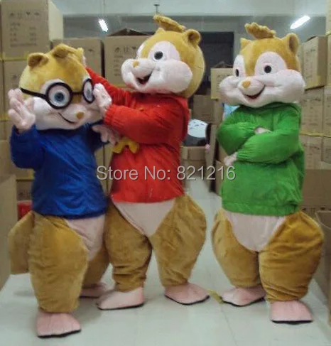 Новый костюм талисман Alvin и the маскарадный бурундука бесплатная доставка|mascot