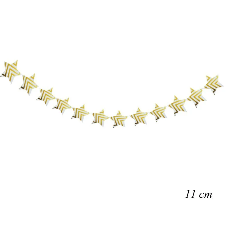 Gold Star 1 1 комплект золотой серебряный Рождественский баннер с блестками бумажные Звездные гирлянды детский душ с днем рождения/свадьбы вечерние украшения - Цвет: Gold Star 1
