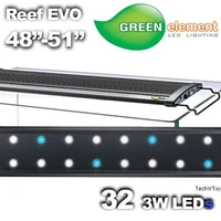 green element evo 48 52 led aquarium light fixture reef capable 32x3w by beamswork
