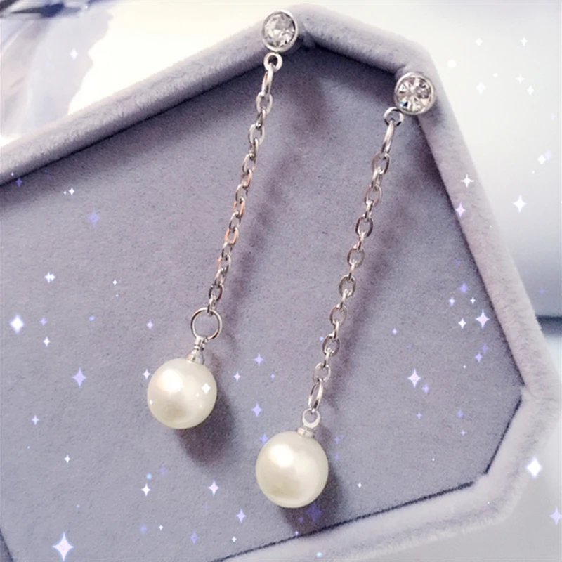 2018 Новые горячие модные серьги-гвоздики женские Bijoux имитация жемчуга покрытые