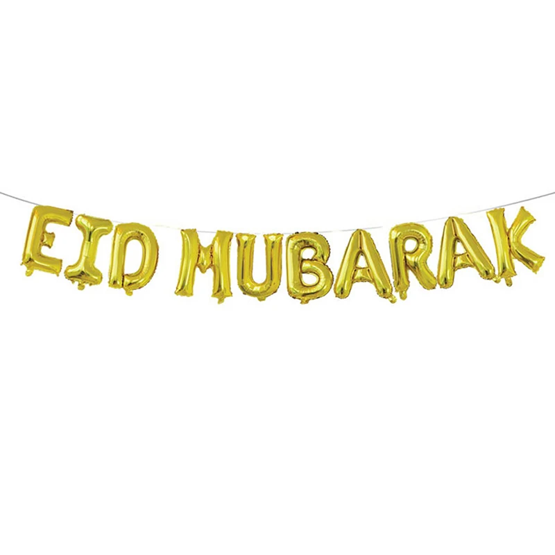 EID Мубарак розовое золото буквы шар Золотая фольга шары для мусульманских