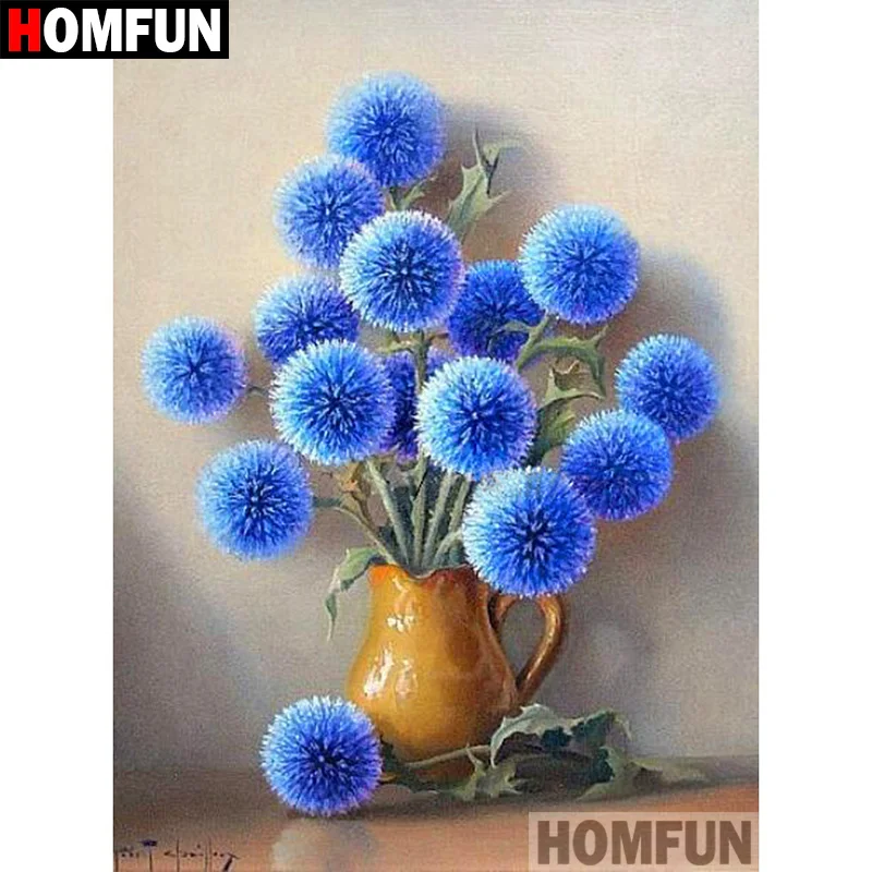 Алмазная картина HOMFUN 5D &quotсделай сам&quot полный квадрат/круглая дрель &quotсиний