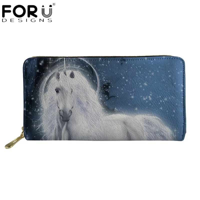 FORUDESIGNS Crazy Horse Бумажник с 3D рисунком для женщин и мужчин крутые Длинные кошельки из кожи с животными женские роскошные ПУ Кошелек Дорожная сумка для денег - Цвет: H8258Z21