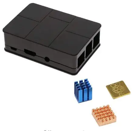 Case and Heat Sink Абсолютно для Raspberry Pi 3 чехол ABS Чехол черный защитный чехол Корпус коробка для Raspberry Pi 3 Model B - Цвет: Case and Heat Sink