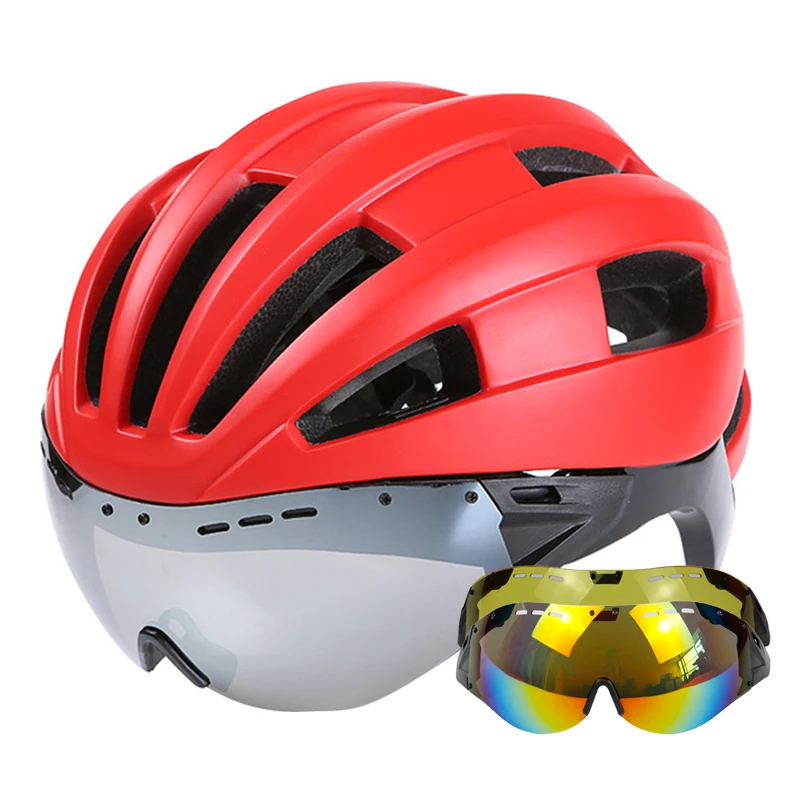 

LOCLE 310g защитные очки, велосипедный шлем, цельнолитой шлем для дорожного горного велосипеда, велосипедный шлем с линзой, велосипедный шлем, ...