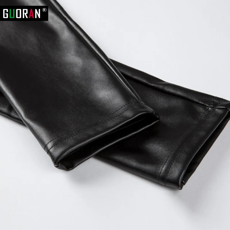 Черный сексуальный! Модные зимние брюки женские из искусственной кожи с бархатом