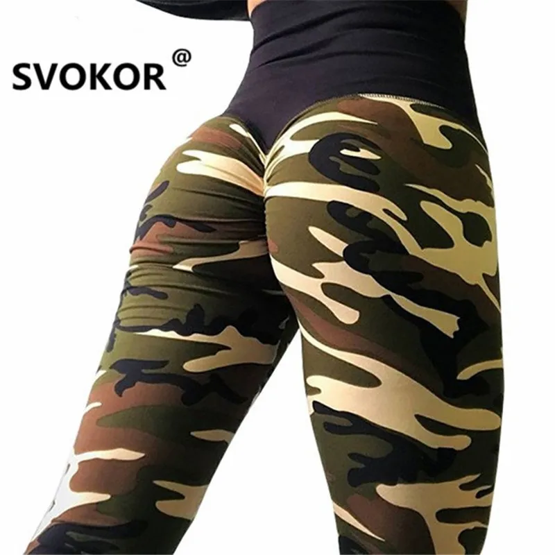 SVOKOR, высокая талия, пуш-ап, леггинсы, женские, камуфляж, с принтом, леггинсы, спортивная одежда, леггинсы, Femme, эластичные, морщинки, 4 вида цветов, штаны