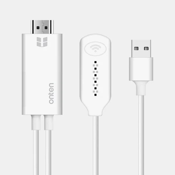 White with Logo Беспроводной WiFi зеркальный литой кабель для MHL к HDMI конвертеру 1080P HDTV адаптер HDMI кабель для iPhone для samsung Android Windows - Цвет: White with Logo