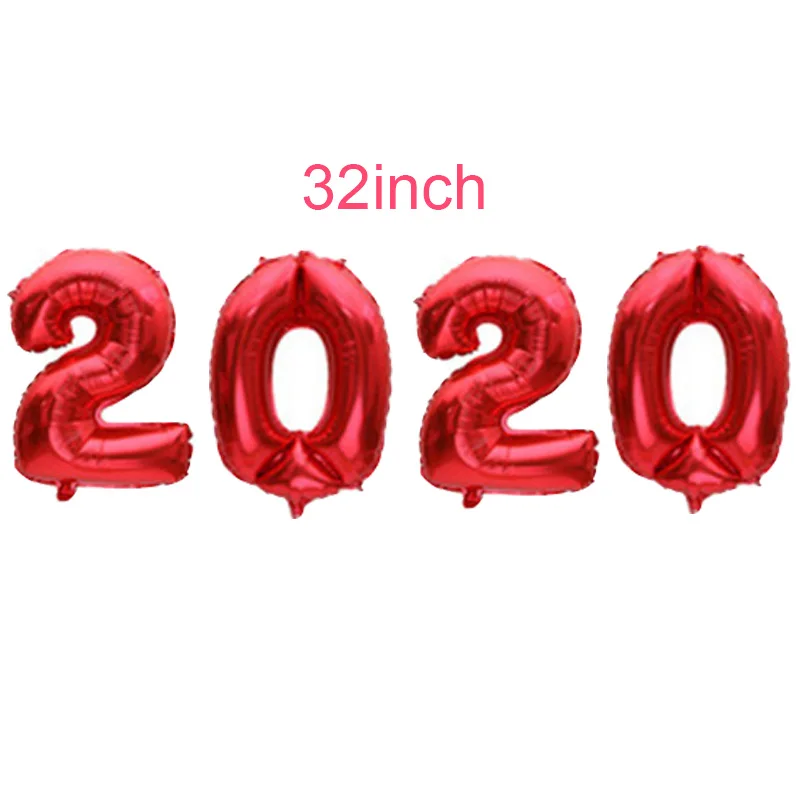 4 шт./лот новый год 2020 Гигантские цифры шар розовое