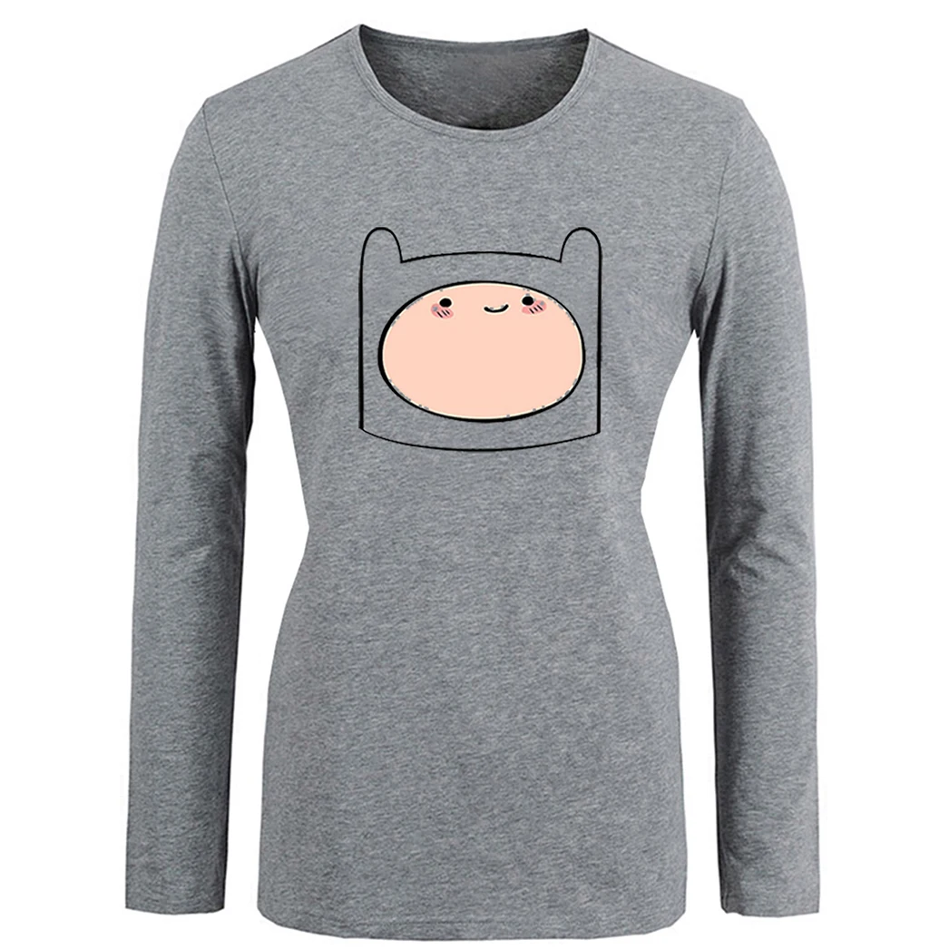 Футболка с графическим принтом для женщин jake Beemo BMO fin and Jake The Ice King серая