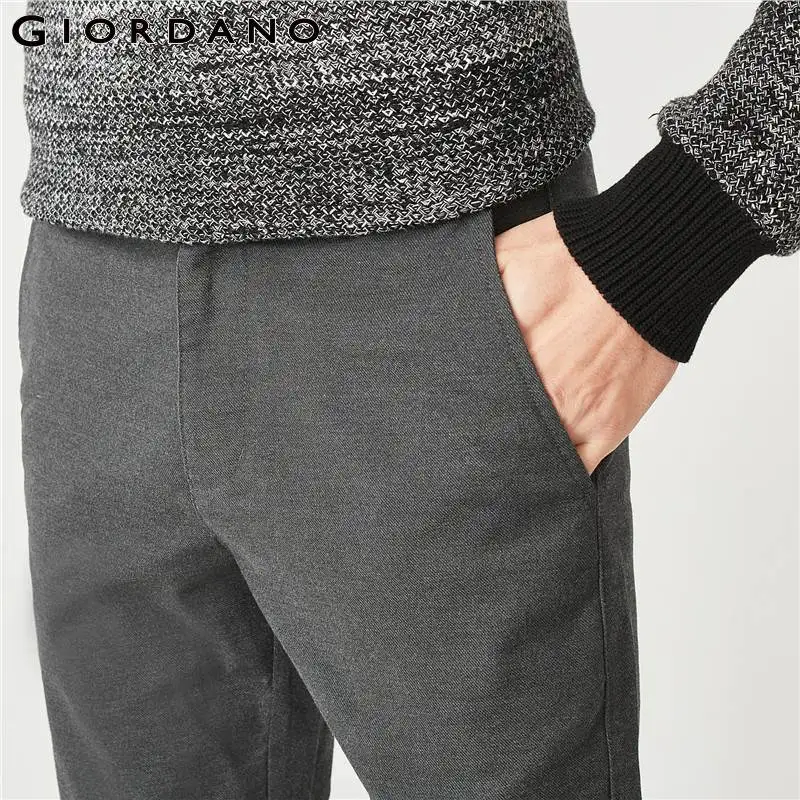 Giordano мужские стрейчевые повседневные брюки на средней талии из натурального