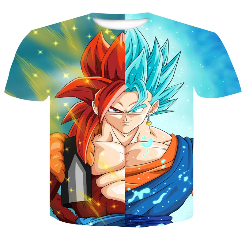 Футболка harajuku для мужчин и женщин Dragon Ball Z Super Saiyan vegeta Goku Goten Gohan японская футболка с
