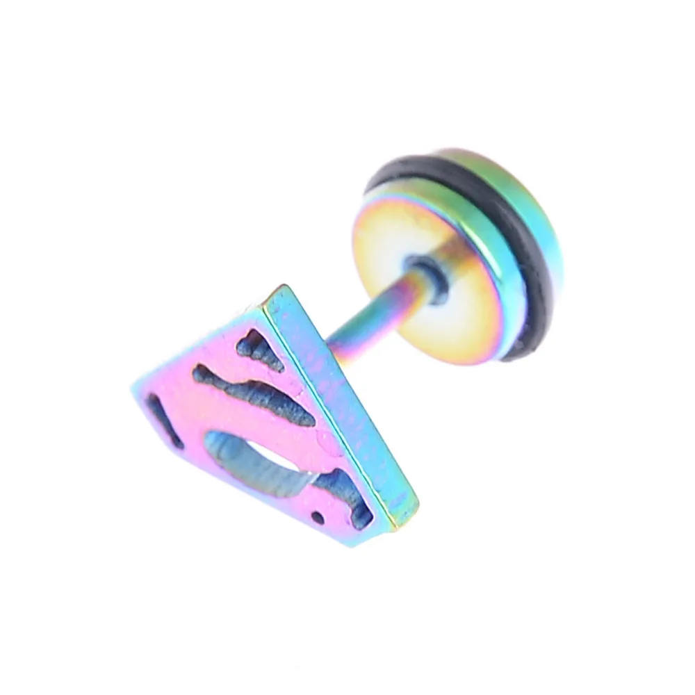 2 шт. Готический Панк Серебряный черный Супермен звезда из нержавеющей стали