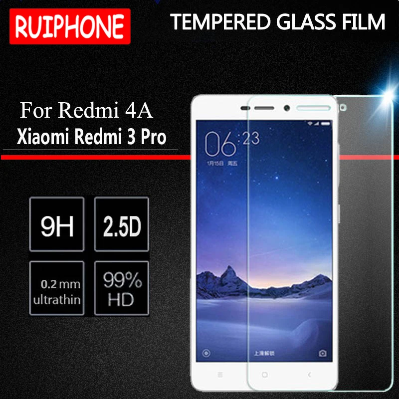 Xiaomi Redmi 3S закаленное стекло 3 Pro Защитная пленка для экрана Xiomi 4A s 3x Note 5A|glass 5|5 glassscreen